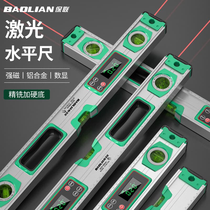 Digital Display Laser Level Ruler High-Precision Electronic Leveling Tool Drop-Resistant Multifunctional Magnetic Level Gauge