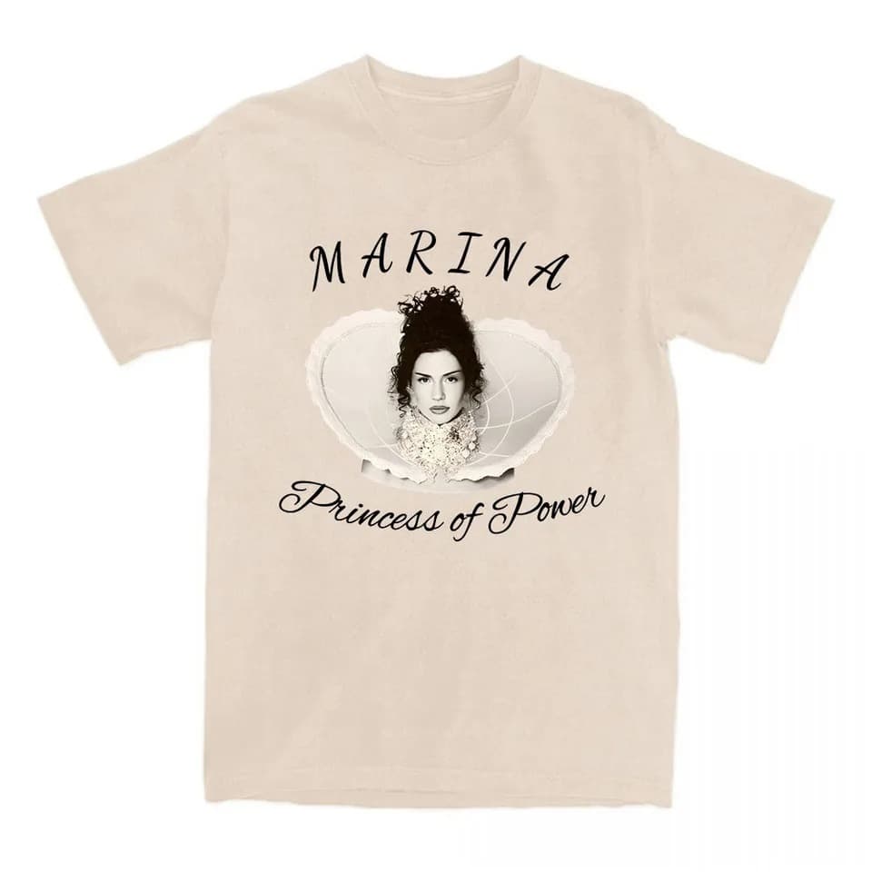 Princess Marina's Power Album T-Shirt Summer Short Sleeve Cotton T-Shirt Women's Casual Singer Graphic Print T-Shirt