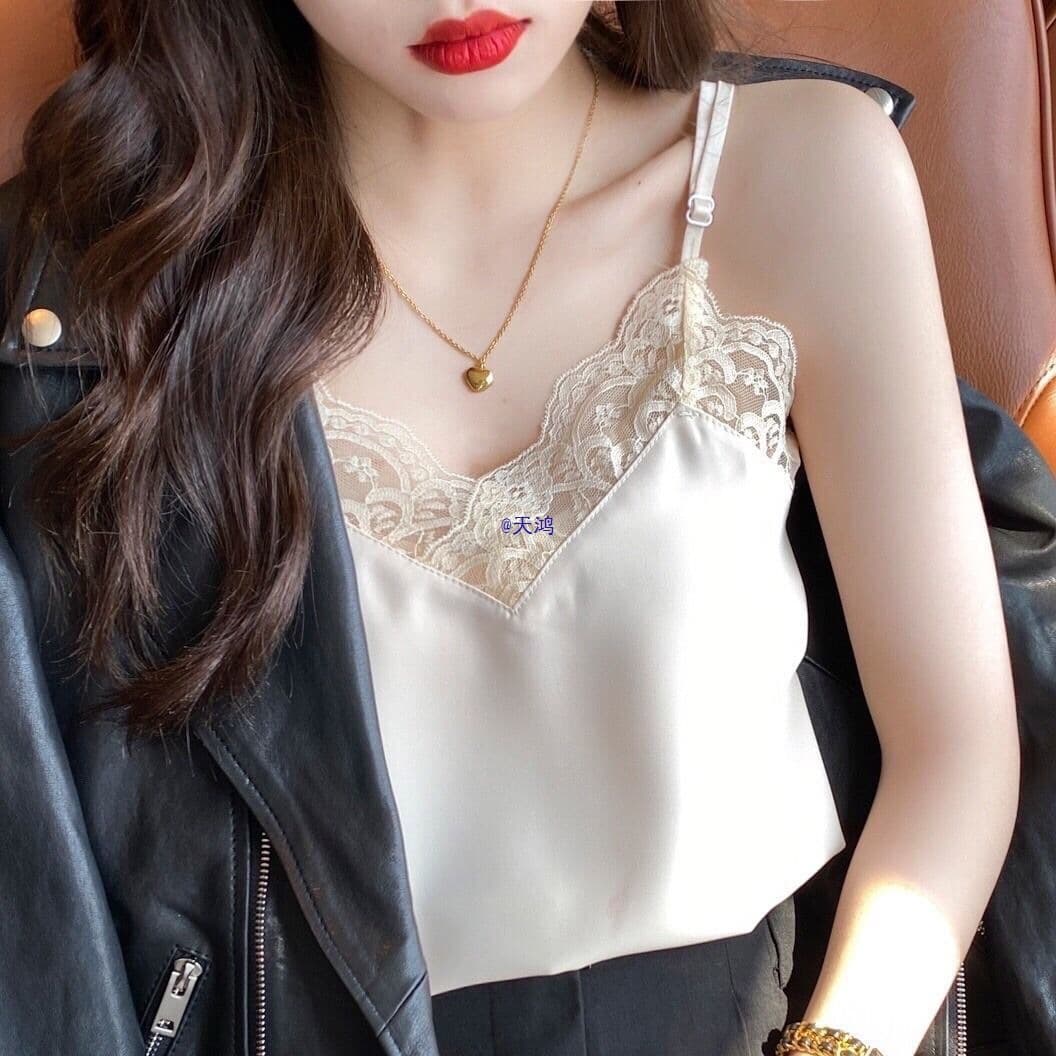 Plus Size Camisole Tank Top for Women Summer Suit Inner Wear White Lace Base Layer Top Sexy Design Outerwear