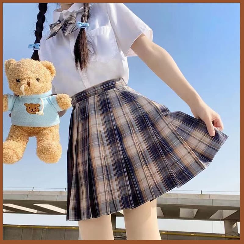 JK Uniform Pleated Skirt Set for Women, Original Authentic Short Skirt, Summer Japanese School Style, Pleated Skirt for Spring and Autumn