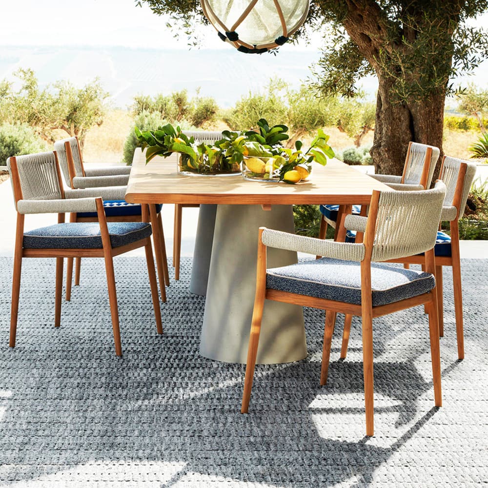 Outdoor Casual Teak Wood Table And Chairs Waterproof Sun Protection Solid Wood Outdoor Furniture for Courtyard And Restaurant