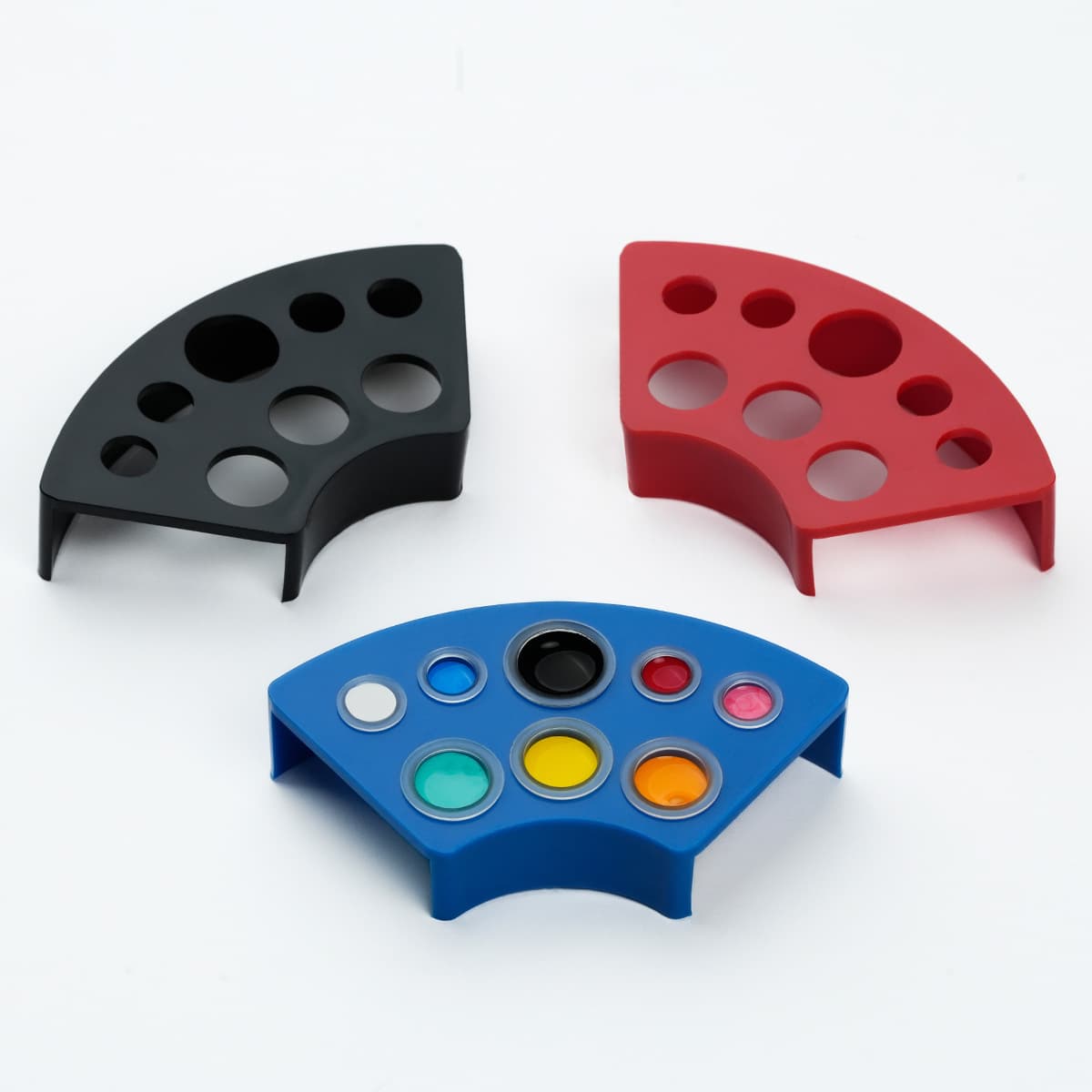 Dragon artist tattoo equipment manufacturer wholesale fan-shaped plastic ink cup holder tattoo multi-color ink cup placement rack