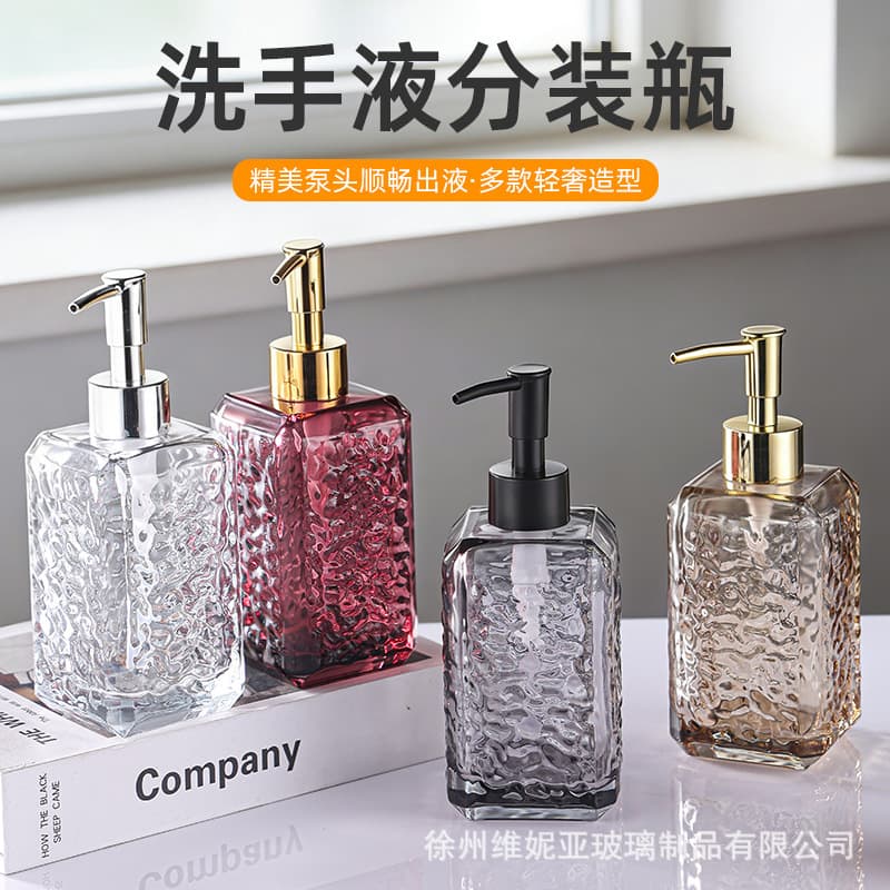 Wholesale Square Colorful Hand Soap Dispenser Bottle, Thickened Large Capacity Shampoo Bottle, Body Wash Bottle, Hand Soap Empty Bottle