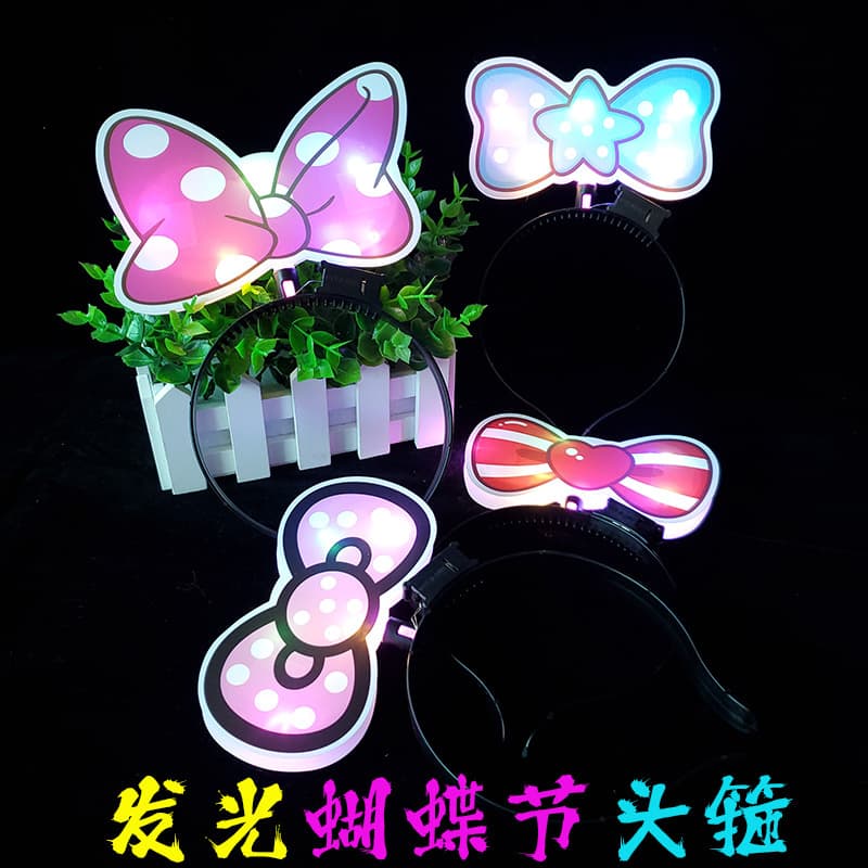 Children's glowing butterfly headband, adorable Mickey hair accessory, selfie prop, bar party costume, luminous toy