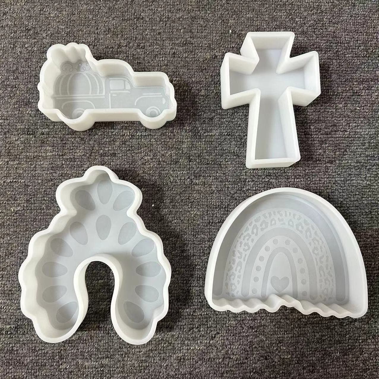 Rainbow Cross Car Candle Silicone Mold Pumpkin Plaster Diffusing Candle Mold