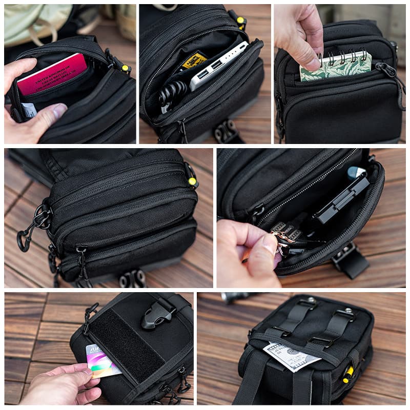 District 7 Raccoon Tactical Sling Bag Military Outdoor Multi-functional Waist Pack Casual Crossbody Bag