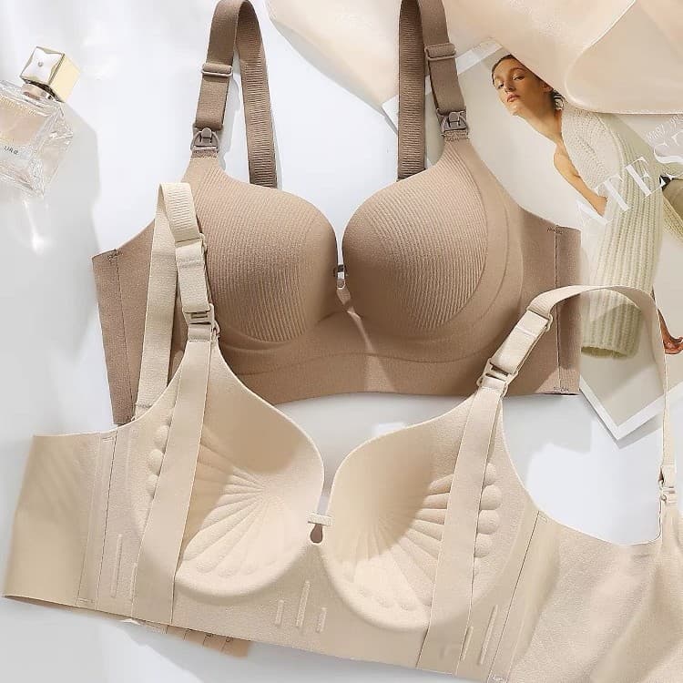 Nursing bra for women, anti-sagging, lifting and supportive, thin, suitable for postpartum breastfeeding and pregnancy, seamless.
