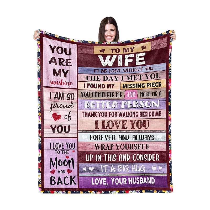 Export Exclusive Envelope for Wife Double-sided Flannel Lamb Fleece Blanket, Thickened Cover, Wholesale Custom Orders