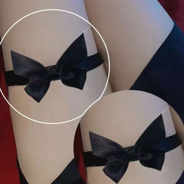 Harajuku Lolita Cyberpunk Leg Accessory Bow Yabi Leg Band JK Leg Ring Cos Accessories