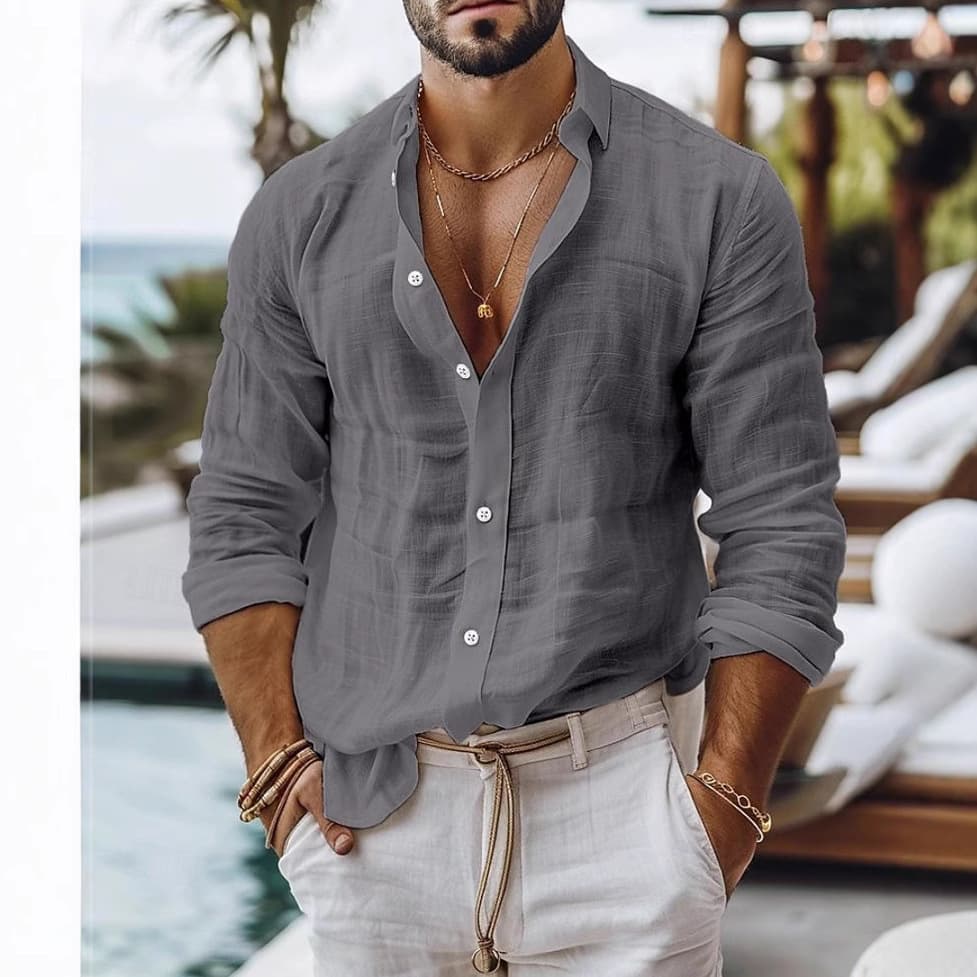 2026 men's shirts casual style long-sleeved business casual shirts cross-border independent station