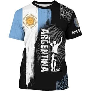 Cross-Border Summer World Cup Argentina Football Soccer Jersey 3D Heat Transfer Print Loose Casual T-Shirt POD Short Sleeve