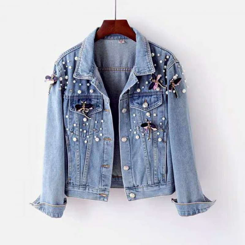 Fashion Embroidered Trendy Denim Jacket for Women, Korean Style, Loose Short Style, Suitable for Petite Students, 2025 New Versatile Elegant