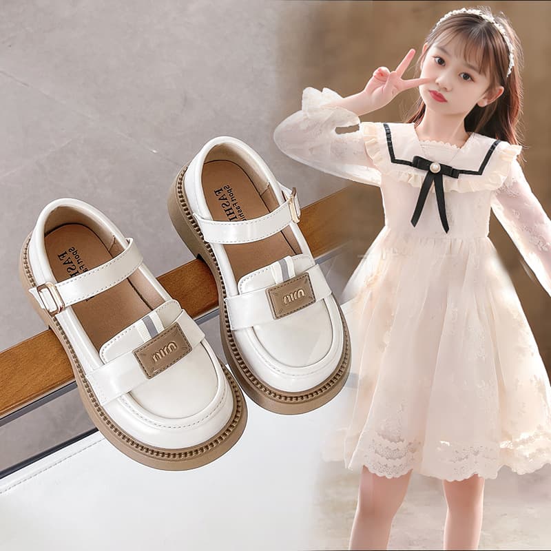 Girls' Leather Shoes British Style 2025 Autumn New Children's Single Shoes Fashion Baby Versatile Mary Jane Little Leather Shoes