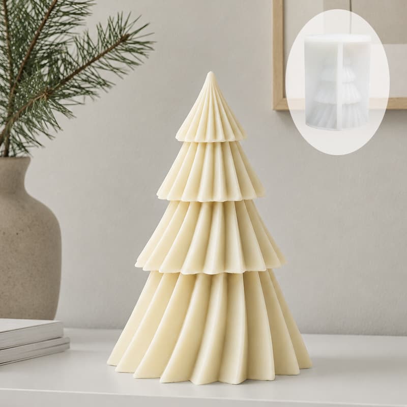 Large Origami Christmas Tree Candle Silicone Mold DIY Christmas Gift Home Decoration Resin Drip Mold