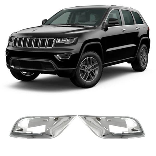 1 Pair 6AH13SZ0AB 6AH12SZ0AB Front Fog Light Trim Frame for 17-21 Jeep Grand Cherokee