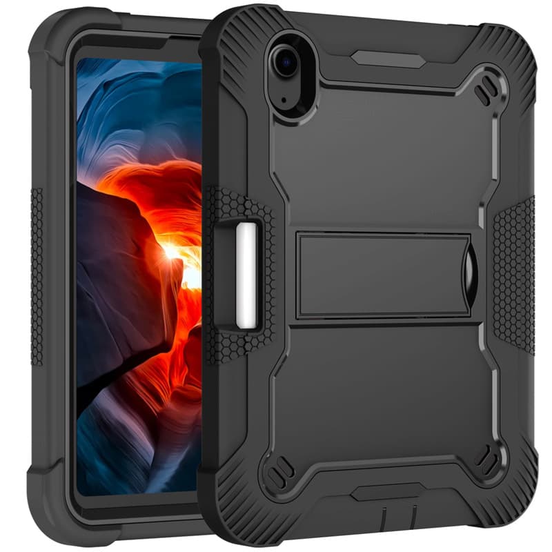 Compatible with Apple iPad Mini 6 2021 Three-in-One Silicone PC Bracket Tablet Case Shockproof Drop-Proof Cover