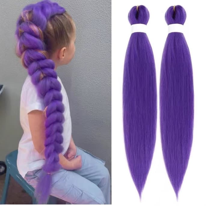 Cross-border Europe and America Export Colorful Fluffy High-Temperature Braid Purple Large Braid 90g Huntress Witch Group