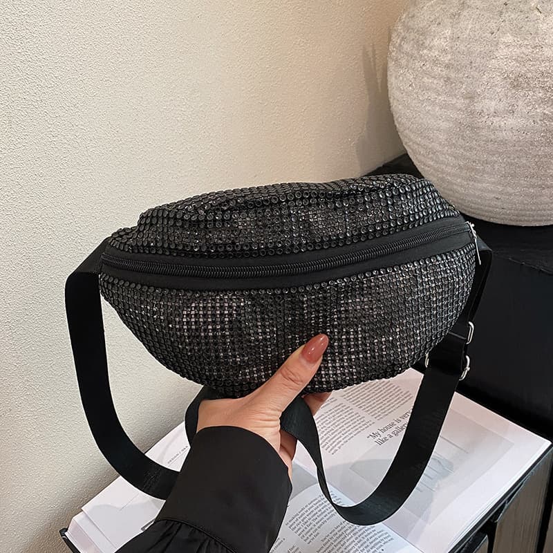 New Rhinestone Full Diamond Waist Bag 2026 Trendy Chest Bag Fashion Women's Bag Versatile Small Crossbody Shoulder Chest Bag
