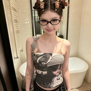 Cat Girl Print Design Tube Top Women's Summer 2026 New Sweet Cool Sexy Pure Desire Backless Sleeveless Top