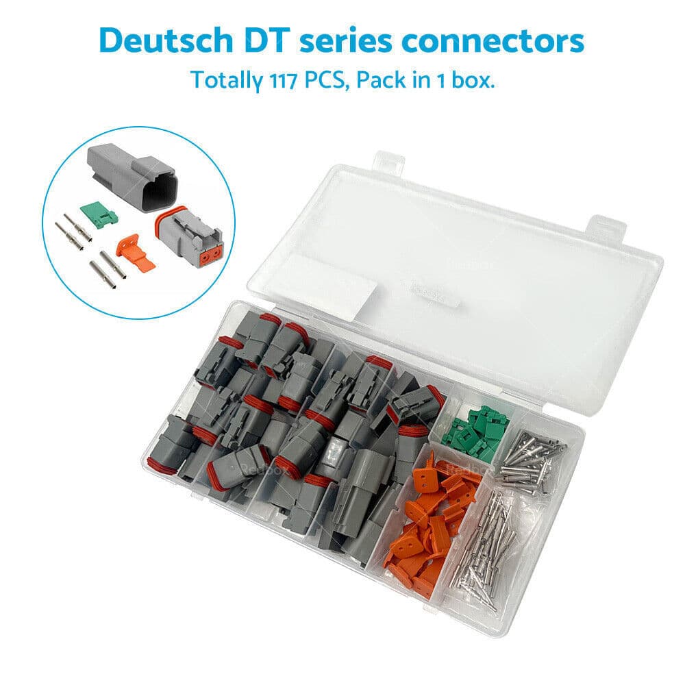 2-Pin DT Series Connector Kit Sealed Male and Female Head Automatic Waterproof Wire Connector Plug