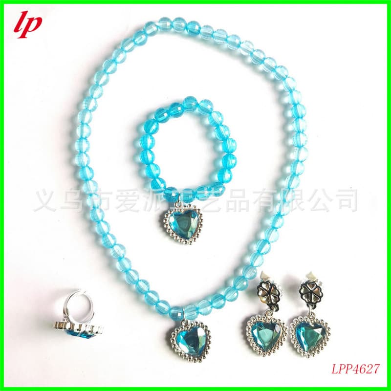 Spot Halloween children's princess dress accessories Frozen Elsa princess necklace bracelet ring earrings set