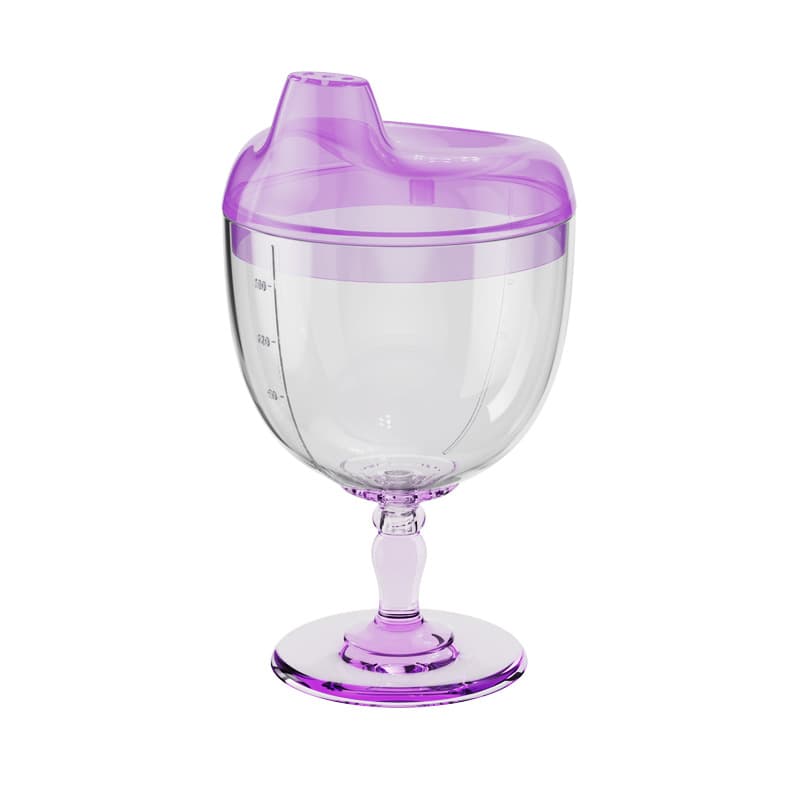 High-transparency, colorful plastic stemmed cup for children, wine glass, juice cup, milk cup, sippy cup, drop-proof, 180ml