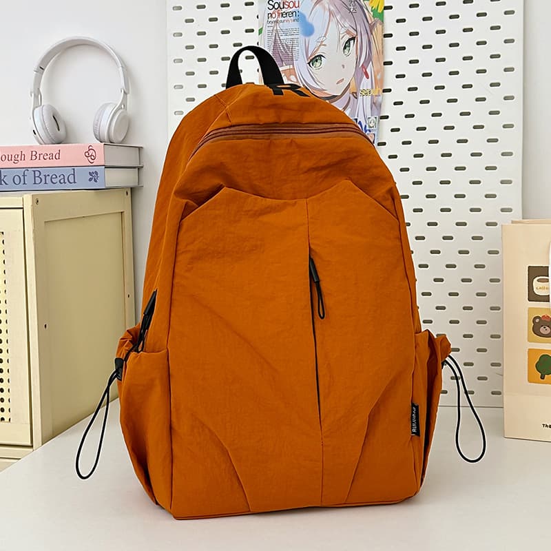 Solid Color Large Capacity Backpack New Fashion Simple Casual Backpack Couple Outdoor Travel Lightweight Travel Backpack