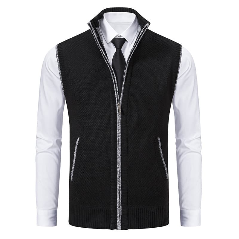 2025 Autumn New Men's Wear Cardigan Sweater Men's Stand Collar Knitwear Jacket Vest Jacket Autumn Fashion