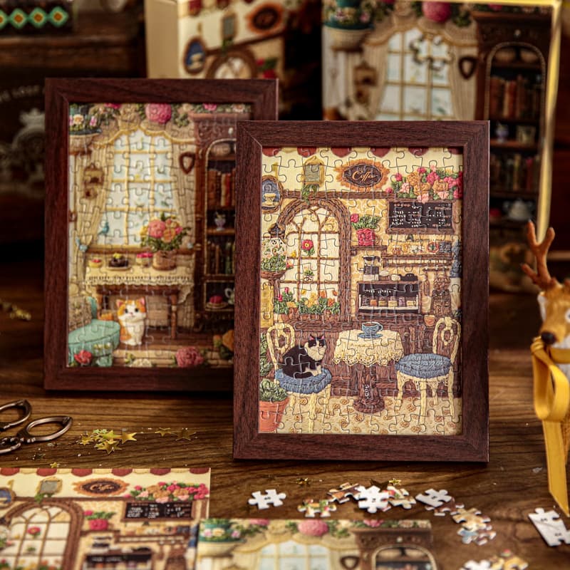 Mr. Paper Puzzle Gift Box - Cat's Linen Journal Series - Cute Kitten Student Puzzle Desktop Ornament