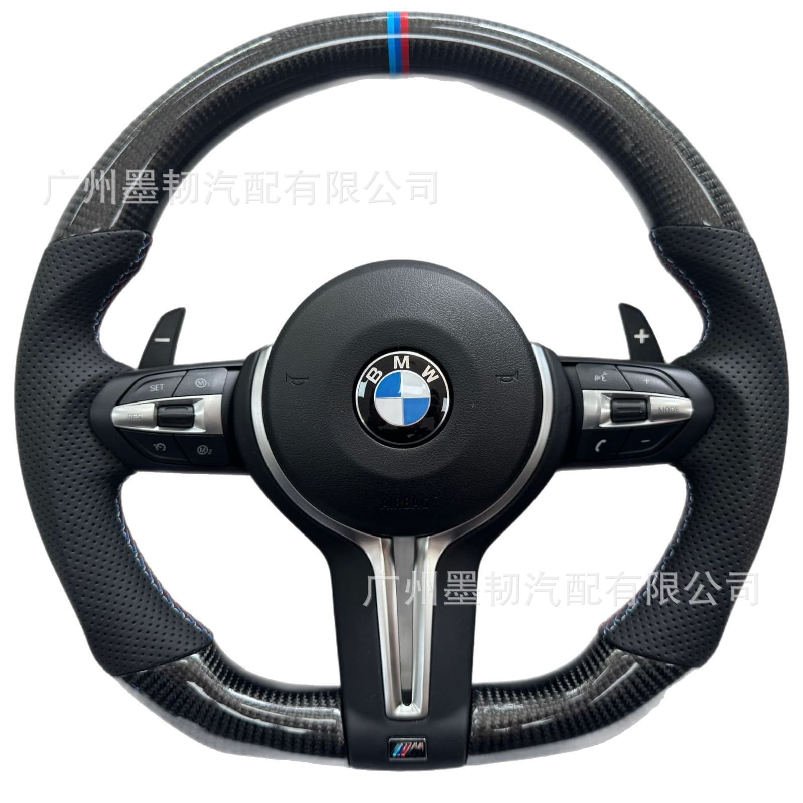 Suitable for M3M4 steering wheel cover carbon fiber genuine leather hand-sewn thong 3 series racing driving car steering wheel