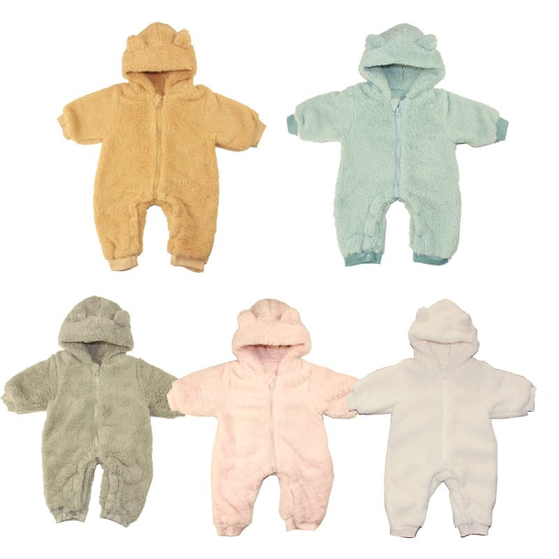 Coral Fleece Fall/Winter Thin Baby Onesie, Newborn Zip-Up Bodysuit, Baby Romper