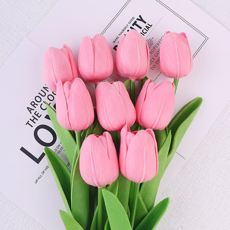 Tulip Artificial Flowers Indoor Decor Living Room Plastic Flowers Hotel Decoration Ambiance Fake Flowers Photography Props