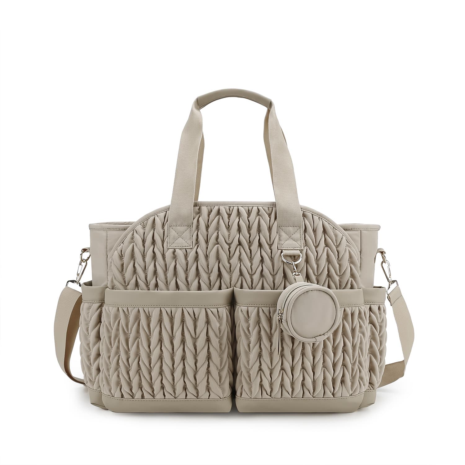 2025 New Quilted Mommy Bag Shoulder Handbag Storage Bag Waterproof Fabric Insulated Baby Travel Diaper Bag