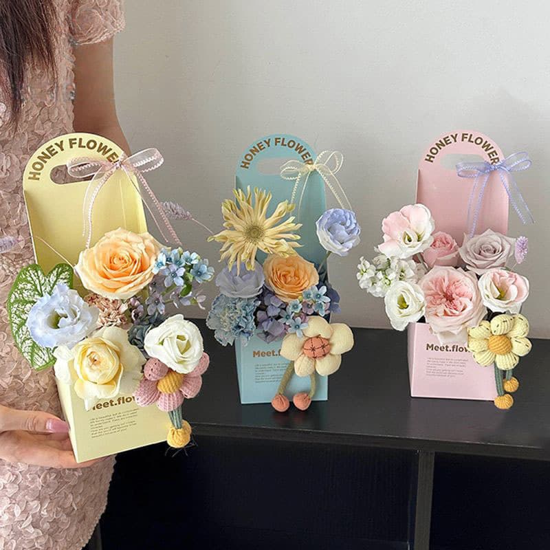 Bouquet Packaging Box, Handheld Flower Box, Fresh Flower Packaging Box, Flower Arrangement Folding Box, Teacher's Day Flower Box, Wholesale Stock