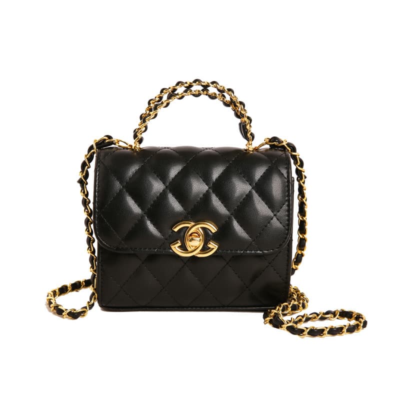 Cross-border chic kids handbag for girls, versatile shoulder mini square bag, quilted diamond pattern, parent-child chain crossbody bag