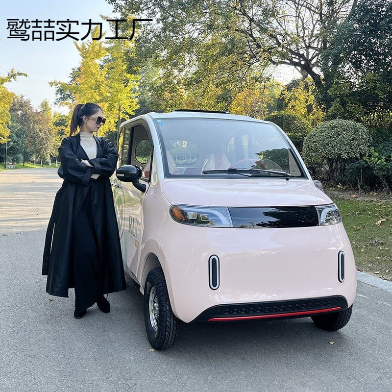 Electric Car Four-Wheel Scooter Adult Battery Car Fully Enclosed to Pick up Children with Children to Pick up Children New