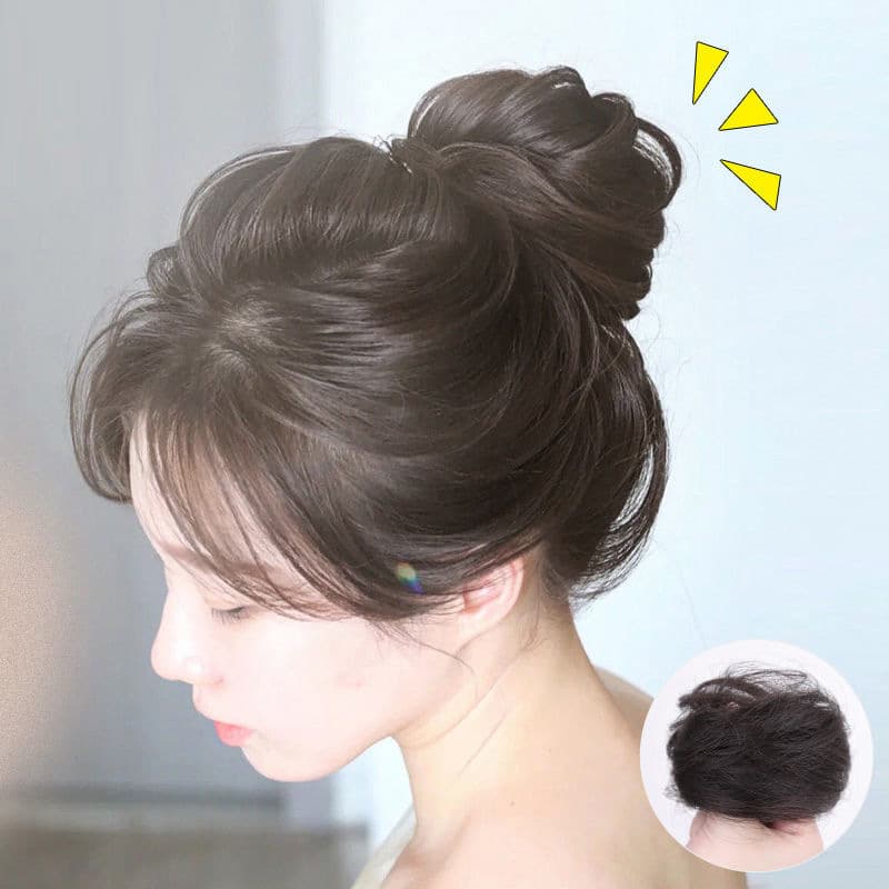 Xuchang Synthetic Fiber Bun Hairpiece for Women, Curly Hair Coil, Natural Voluminous Simulation Hair Bun, Topknot, Straight Hair Coil