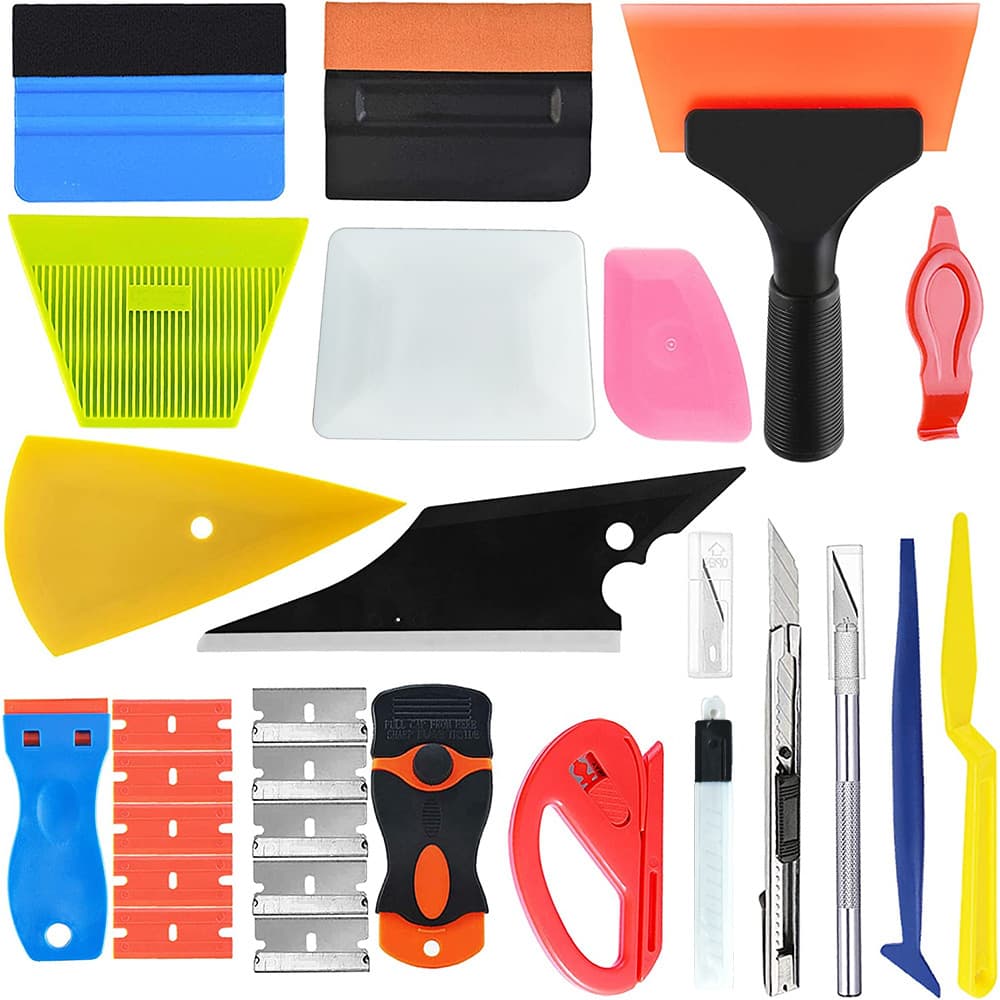 Car Window Tint Tool Kit, Professional Sun Film Installation Tools with Rubber Squeegee, Cross-Border Set