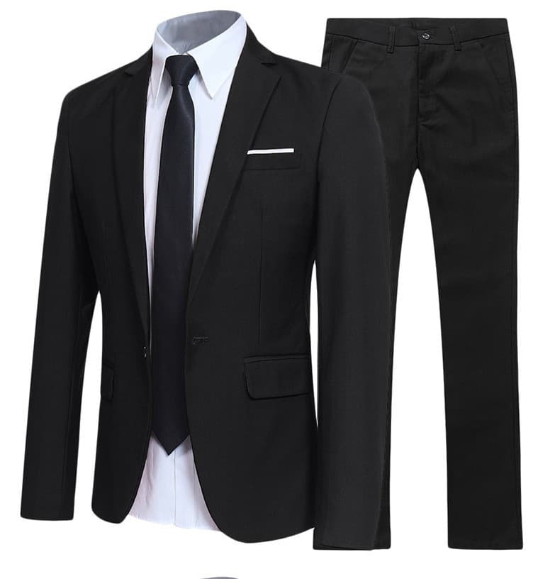 Suit Set Men Korean Casual Two-Piece Suit Autumn Winter New Style Business Formal Slim Fit Groom Attire