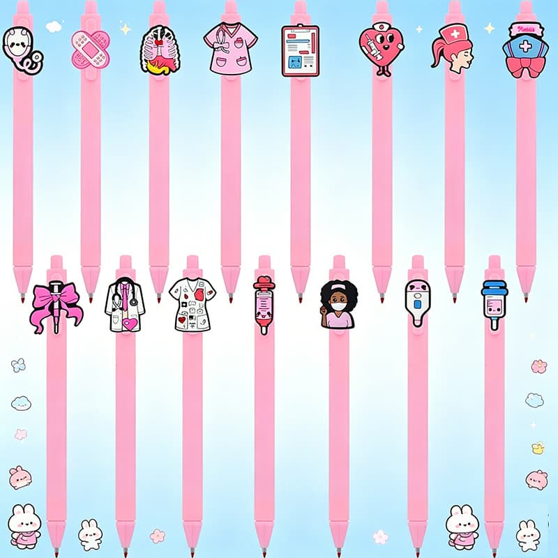 Creative New Cartoon Medical Blind Box Pen Black Pen Cute Student Stationery Medical Staff Retractable Gel Pen High Appearance Pen