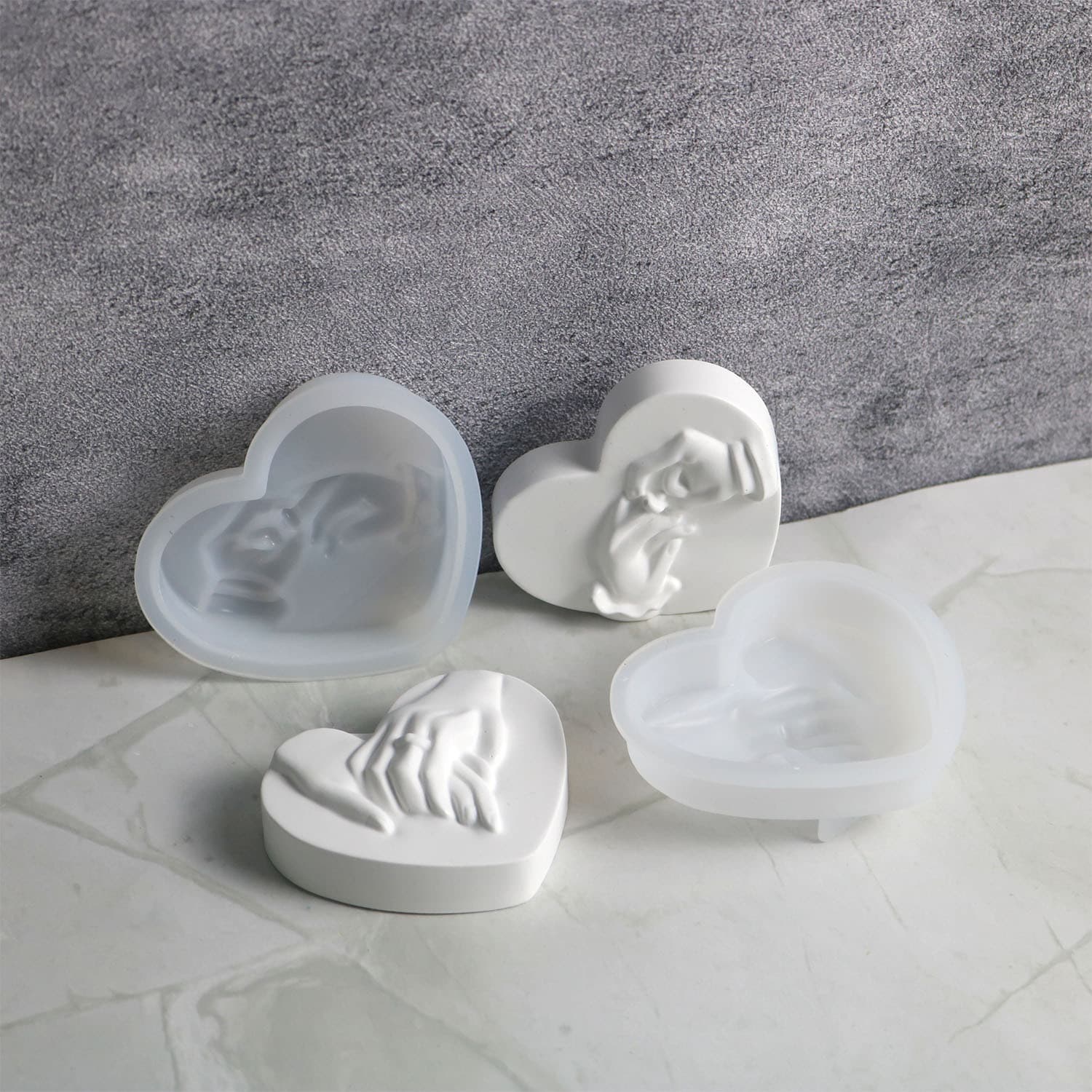 New DIY Valentine's Day Love Hand in Hand Proposal Decorative Ornaments Silicone Mold Incense Stone Epoxy Mold