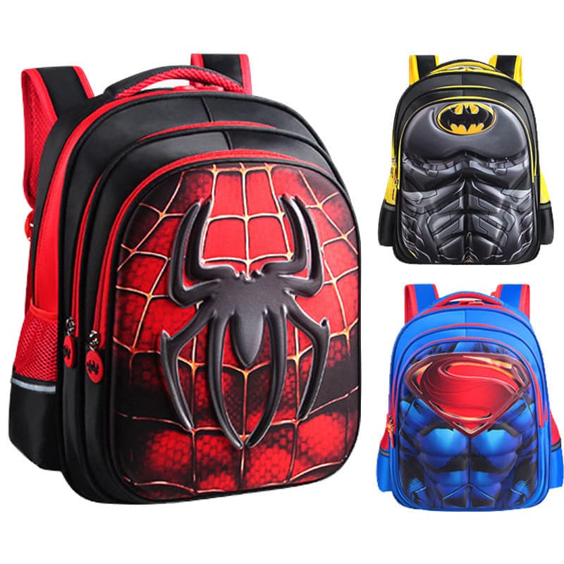 Marvel Captain Backpack for Elementary School Boys, Lightweight, Grades 1-3-5-6, Durable, Waterproof, Spider-Man Design