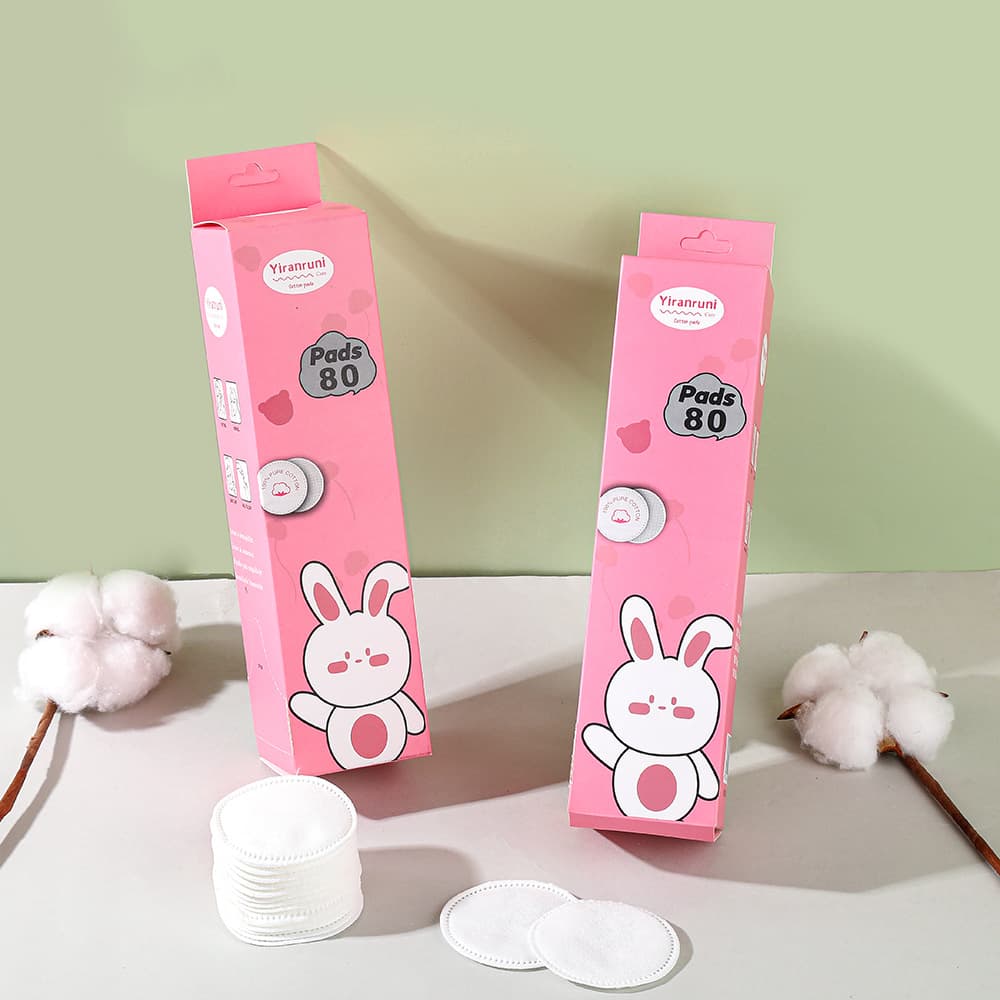 Yiranruni Makeup Cotton Double-Effect Makeup Remover Cotton Beauty Cleansing Tool 80 Pieces Boxed Cotton Pads Soft Skin Care
