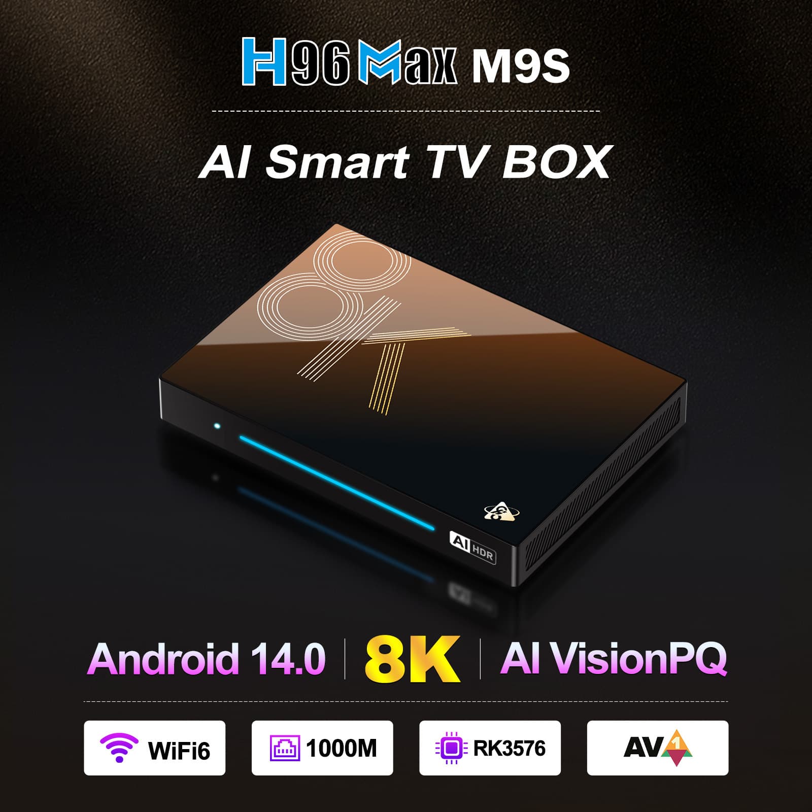 H96MAX M9S TV Box RK3576 8K HD 4GB/128GB Android 14 WiFi6 TV Box