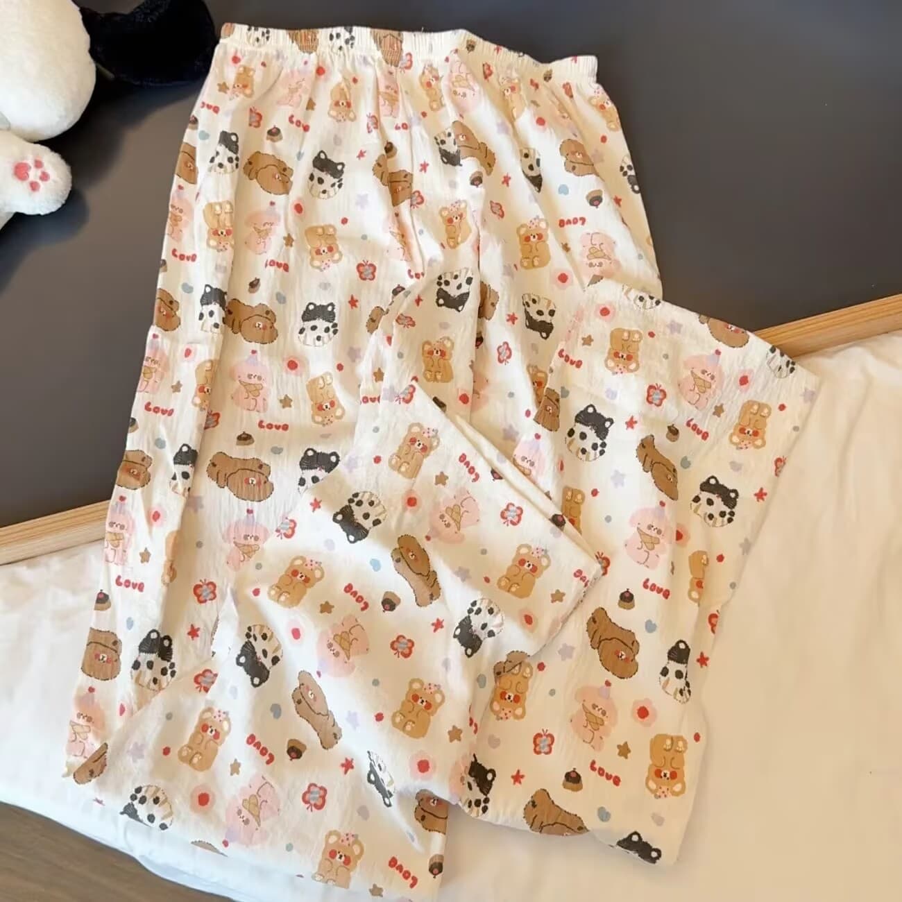 Cloud Cotton Pajama Pants for Women, Summer Loose Lounge Pants, Cotton Silk Long Pants for Home and Outdoor Wear