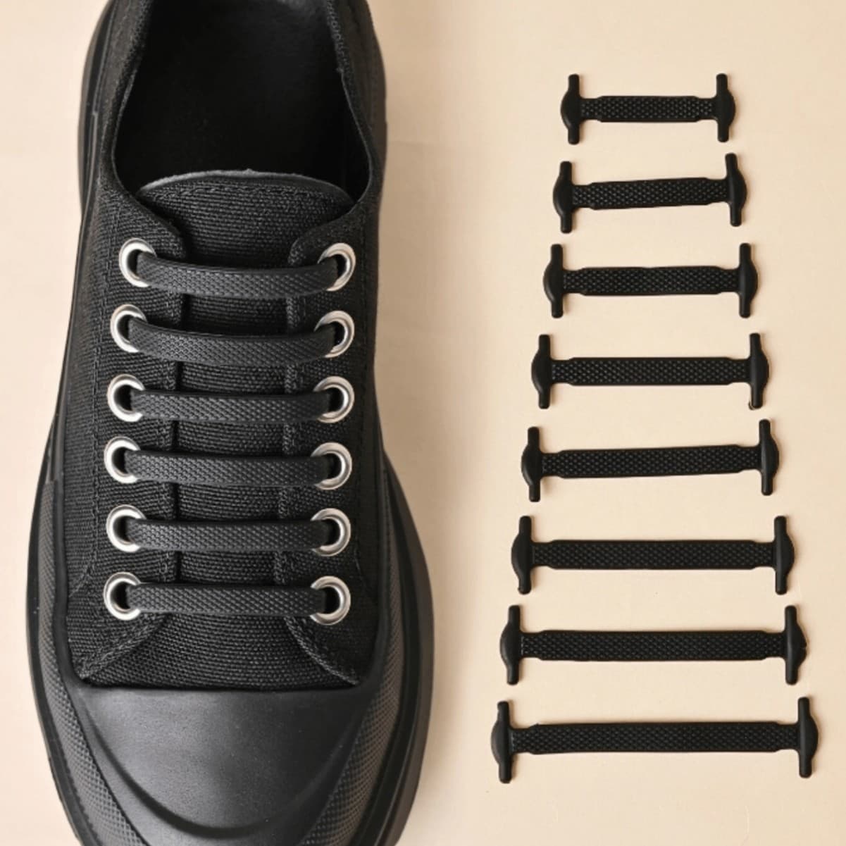 Lazy Shoelace Buckle No-Tie Elastic Shoelace Buckle No-Bind Versatile Creative Elastic Shoelace I-Shape