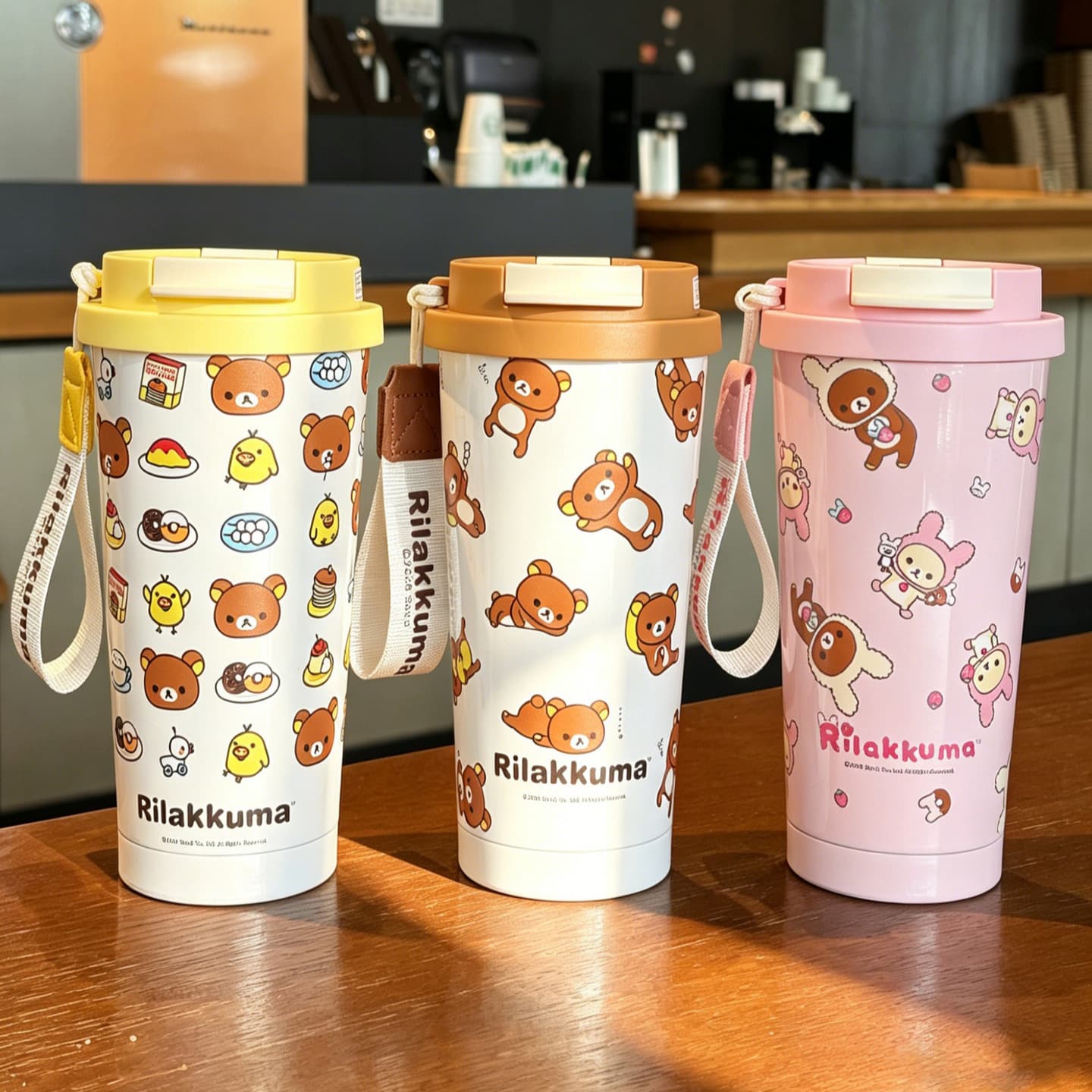[Genuine Rilakkuma] Coffee Cup 316 Stainless Steel Insulated Mug Cartoon Student High-Quality Desktop Cup