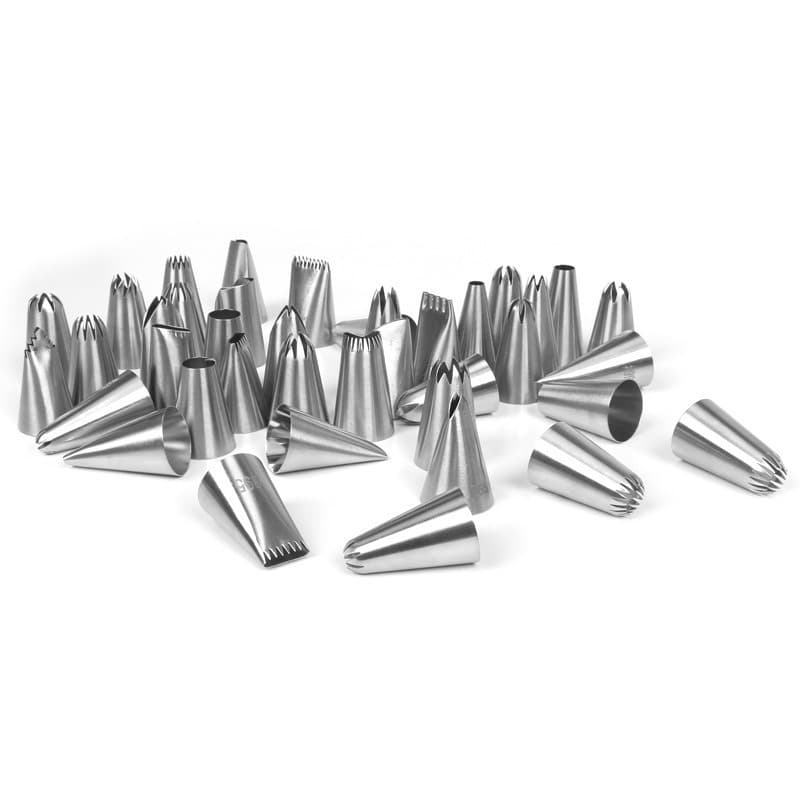 Wholesale 304 Stainless Steel Pastry Nozzle 6-Tooth Belt Number Seamless Welding Cream Nozzle Large Cake Decorating Tool