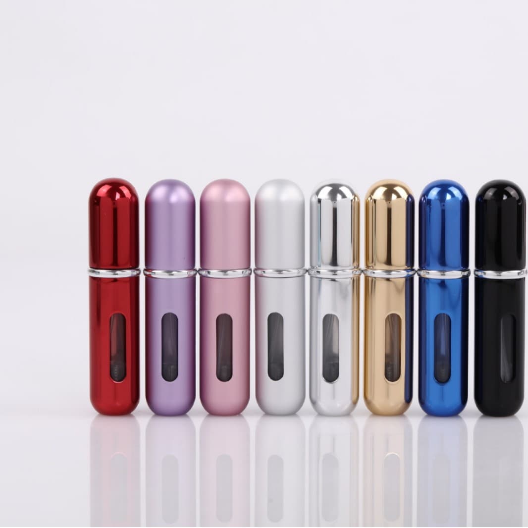 In Stock 5ml Bottom Refillable Perfume Atomizer Bottle Portable Spray Bottle Aluminum Mini Press Perfume Bottle