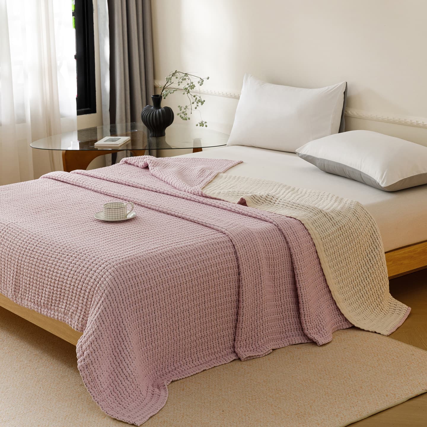 Summer Solid Color 100% Cotton Gauze Blanket, Towel Blanket, Pure Cotton Blanket, Nap Blanket, Summer Cool Quilt, Air Conditioning Blanket
